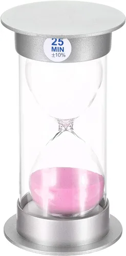 Vista 7 de PATIKIL Temporizador de arena de 25 minutos, reloj de arena con cubierta de plástico, vidrio de arena para juegos, cocina, recuerdos de fiesta, Azul