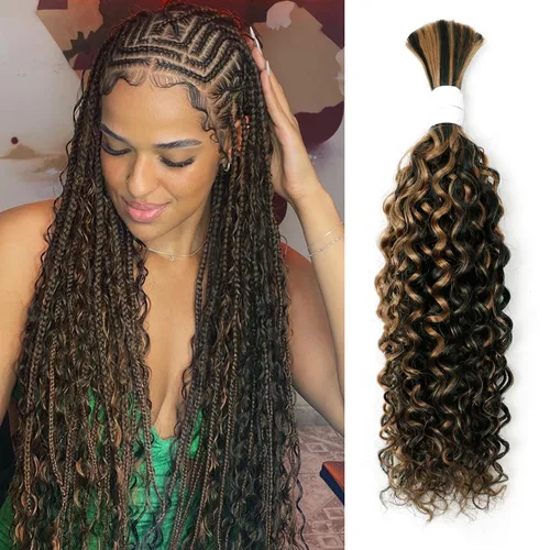 Vista 33 de Liqusee Cabello Humano para Trenzar 3.53 oz Un Paquete 14 Pulgadas Negro Natural Ondulado Rizado a Granel Cabello Humano para Trenzar Sin Trama 100%