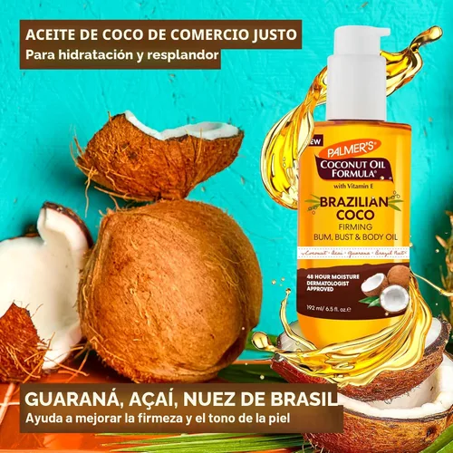 Vista 6 de Palmer's Fórmula de Aceite de Coco Brasileño Coco Aceite Corporal Reafirmante con Vitamina E, 6.5 onzas líquidas, ayuda a tensar y reafirmar la piel