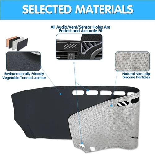 Vista 4 de ZIRIA Alfombrilla de cuero para salpicadero, para Nissan D23 NP300 Navara Terra G3 2015-2020, accesorios de coche