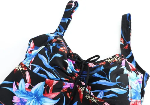 Vista 4 de DANIFY Plus Size Swimsuit for Women Tankini Swimdress Tummy Control Swimwear Cover up Swim Dress Two Piece Bathing Suit