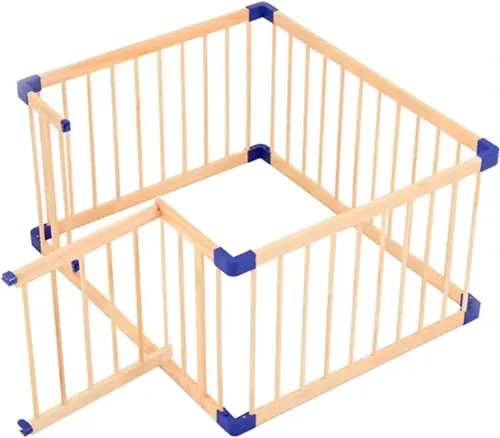 Vista 10 de Jolan Corralito de madera para bebés, fácil de instalar y quitar, corralito de seguridad para niños pequeños con puerta, cerca de centro