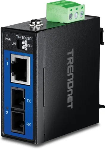 Vista 10 de TRENDnet Hardened Industrial 100Base-FX Convertidor de fibra SC multimodo (1.2 mi, 1.2 millas), carcasa clasificada IP40, TI-F10SC, negro
