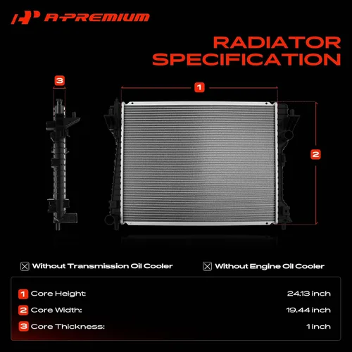 Vista 3 de A-Premium Conjunto de radiador de refrigerante del motor compatible con Ford Mustang 2005 2006 2007 2008 2009 2010 2011 2012 2013 2014, 3.7L 4.0L