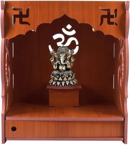 Vista 4 de Amaze International Hecho a mano Hermoso MDF Madera Hogar & Oficina Templo con LED Templo de Dios Templo de Color Rojo Mandir