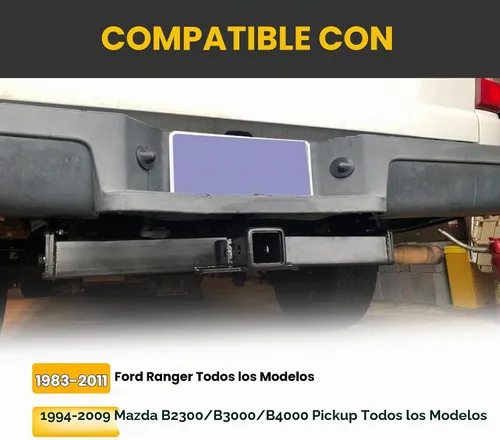 Vista 2 de Receptor de enganche de remolque clase 3 de 2 pulgadas compatible con Ford Ranger 1983-2011 y Mazda B2300 B3000 B4000 Pickup 1994-2009