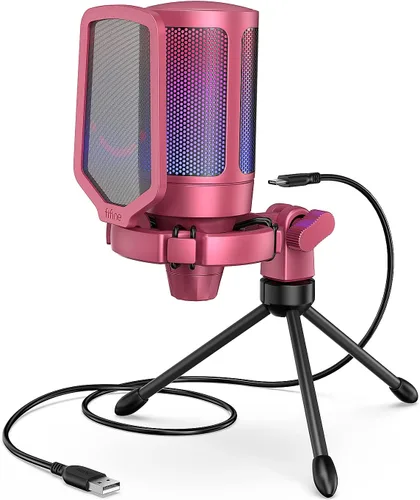 Vista 10 de FIFINE AmpliGame - Micrófono USB A6V para juegos, condensador RGB para Negro