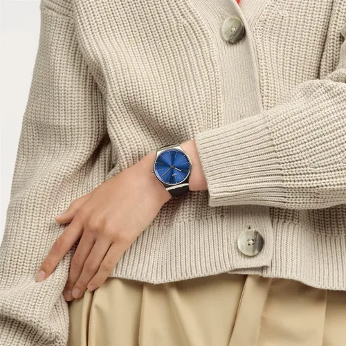 Vista 5 de Swatch Reloj Unisex Formal Azul 42 SS07S125, Correa