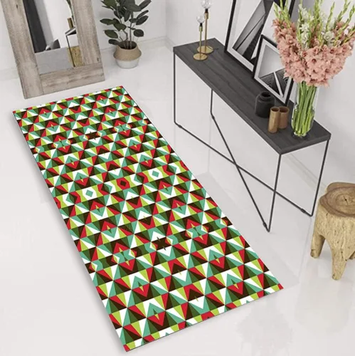 Vista 2 de Alfombra de pasillo con diseño contemporáneo, de 35.5 pulgadas x 11 pies, para pasillos, cocina, entrada, vestíbulo, alfombra de pelo bajo, lavable