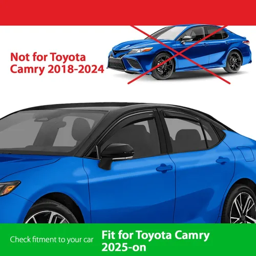 Vista 3 de Goodyear - Deflectores de ventana de canal inastillables para Toyota Camry 2025-2026 Sedan, protectores para la lluvia, viseras para la ventana