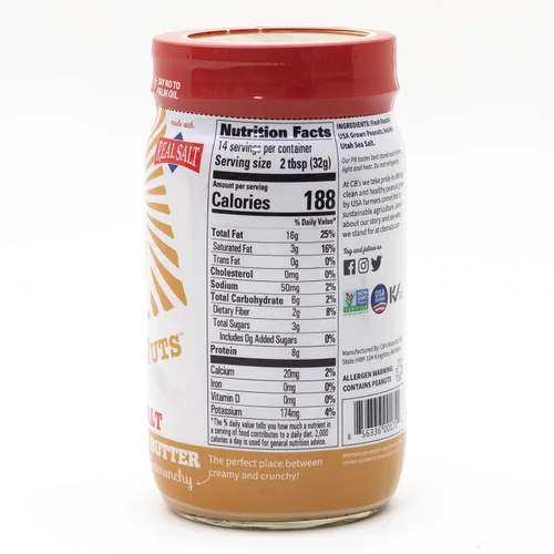 Vista 2 de CB's Nuts Mantequilla de maní cremosa salada cultivada en Estados Unidos (1)