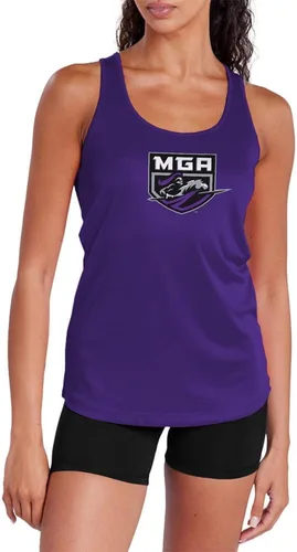 Vista 57 de Camiseta deportiva sin mangas oficial de NCAA Collegiate para mujer, con espalda cruzada, colección con logotipo primario