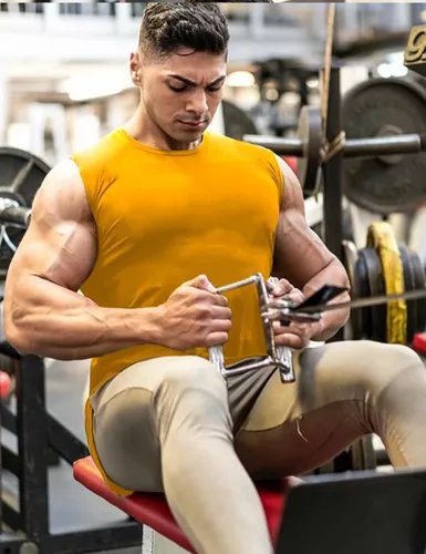 Vista 3 de LecGee Paquete de 3 camisetas sin mangas de gimnasio para hombre, camisetas de entrenamiento muscular, camisetas de fitness