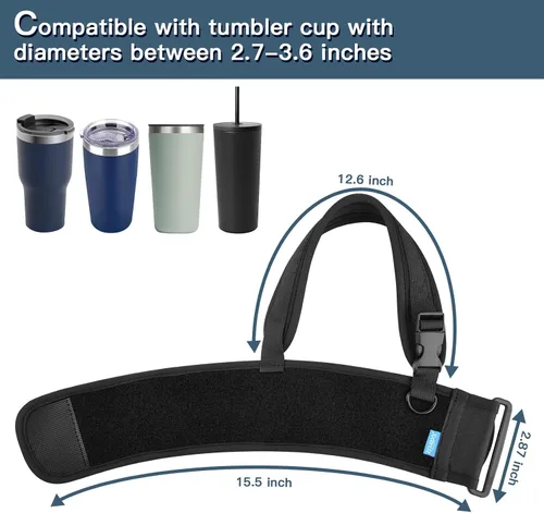 Vista 2 de Xxerciz Soporte para botella de agua con correa ajustable para el hombro, soporte portátil para botella de agua para caminar