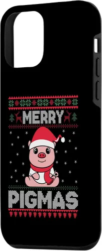 Vista 2 de Funda para iPhone 12 mini Merry Pigmas Funny Pig Christmas Santa Pig Christmas Farmer Case
