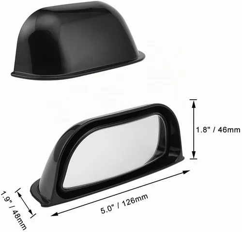Vista 2 de Espejo retrovisor trasero del pasajero ajustable con punto ciego, vidrio real, espejo lateral para auto SUV de gran ángulo con superficie convexa