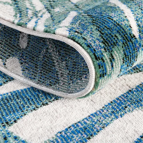 Vista 5 de Unique Loom Blossom Collection - Alfombra rectangular de 2 x 3 pies, color marfil y azul