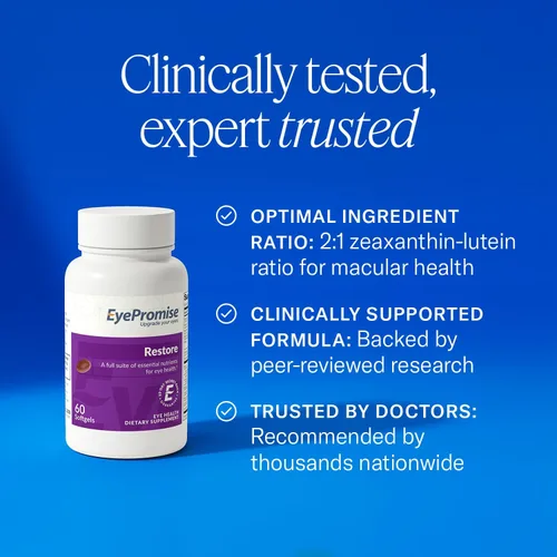 Vista 5 de eyepromise restaurar Suplemento – Complete macular Salud Fórmula con Zeaxanthin & Lutein para ocular Nutrición Omega 3 Supplement for Aging Eyes