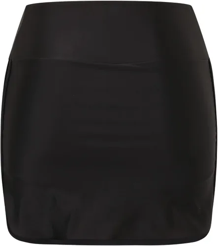 Vista 9 de Falda de natación para mujer con pantalones cortos integrados de cintura alta, falda de traje de baño deportivo para yoga, falda de traje de baño