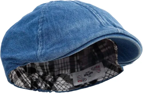Vista 4 de e4Hats.com Gorra de hiedra de mezclilla lavada con banda elástica