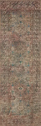 Vista 8 de Loloi Amber Lewis Billie Collection, Aqua y Óxido 2'-3" x 3'-9" Alfombra de Área – Alfombras de Acento Antiguas y Desgastadas para Sala de Estar
