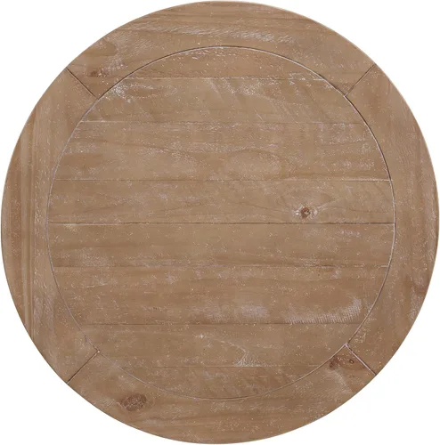 Vista 4 de Martin Svensson Home Napa - Mesa auxiliar con pedestal de madera maciza, color negro y madera flotante