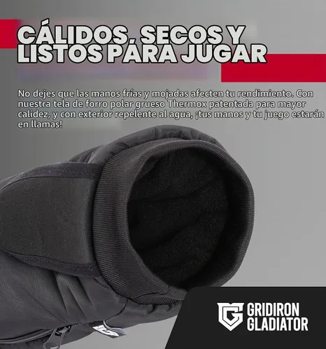 Vista 2 de Gridiron Gladiator Football Handwarmer Pouch for Adults - Tactical Hand Muff Warmer - Warming Pouch for Cold Weather Negro