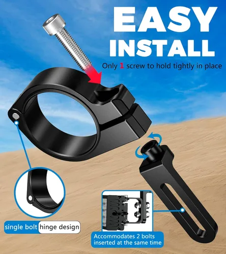 Vista 2 de VAZESWIN Soporte de Barra de Luz para UTV, Soporte de Montaje de LED de Aleación de Aluminio Resistente, Abrazadera de Barra Antivuelco UTV