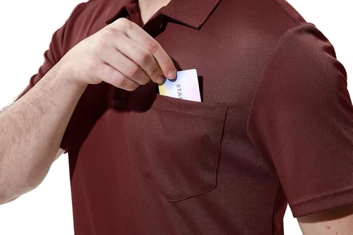 Vista 5 de YSENTO Polo para hombre, de manga corta, con cuello y bolsillo