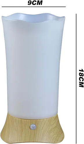 Vista 4 de Luz nocturna LED, lámpara de noche con sensor de movimiento PIR inalámbrico, luz nocturna, utiliza 3 pilas de 1.5 VAA, luz alimentada para sala