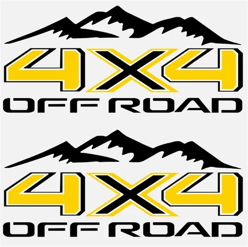 Vista 6 de 2 calcomanías 4x4 Off Road con montaña para mesita de noche de camión