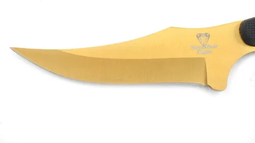 Vista 5 de Snake Eye Tactical Cuchillo táctico de espiga completa de 9 pulgadas con sacapuntas y funda de plástico ABS (dorado)