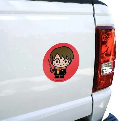 Vista 4 de Harry Potter lindo personaje Chibi coche ventana armario círculo parachoques pegatina