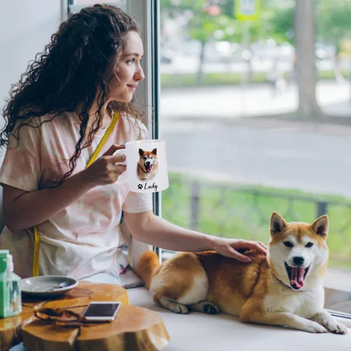 Vista 4 de Taza personalizada para perro con foto y nombre, taza de café personalizada para perros y gatos, taza de café personalizada, taza de imagen