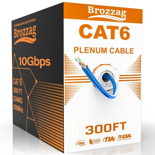 Vista 24 de Cable Ethernet de 10 pies para Cat6/Cat5E, 10 Gbps compatible con Cat8/Cat7, cable de red 24AWG para interiores y exteriores, entierro directo