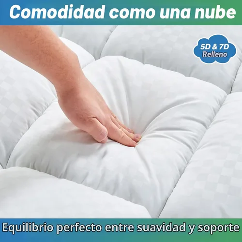 Vista 3 de Cubrecolchón tamaño Queen, extra grueso, para dolor de espalda, bolsillo profundo de 6 a 21 pulgadas, 60 x 80 pulgadas, color blanco