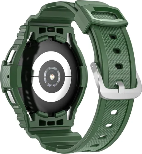 Vista 4 de Correa resistente para Samsung Galaxy Watch 4 Classic de 1.575 pulgadas con accesorios de parachoques, funda protectora deportiva a prueba