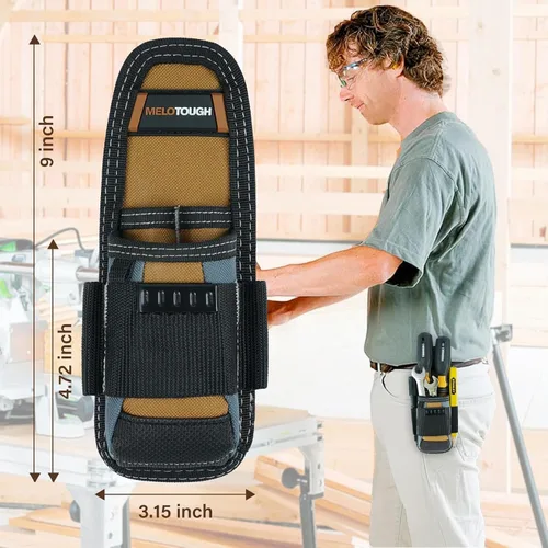 Vista 5 de MELOTOUGH Pequeña bolsa de herramientas eléctrica con clip en bolsa de herramientas, bolsa de cinturón de herramientas con funda para cinturón, mini