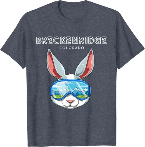 Vista 74 de Breckenridge Colorado USA - Camiseta de esquí y snowboard de conejo, Negro, S