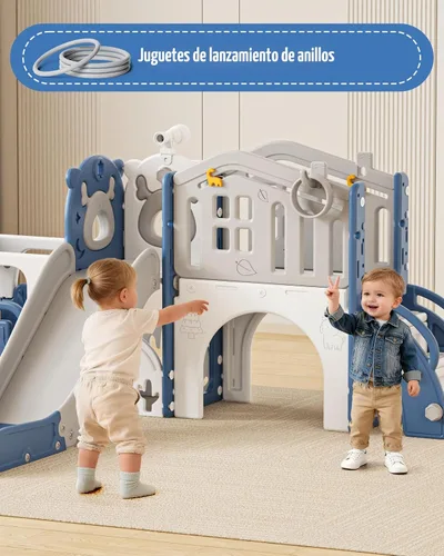 Vista 4 de XJD Sandalias para niños pequeños 10 en 1 (azul, L)