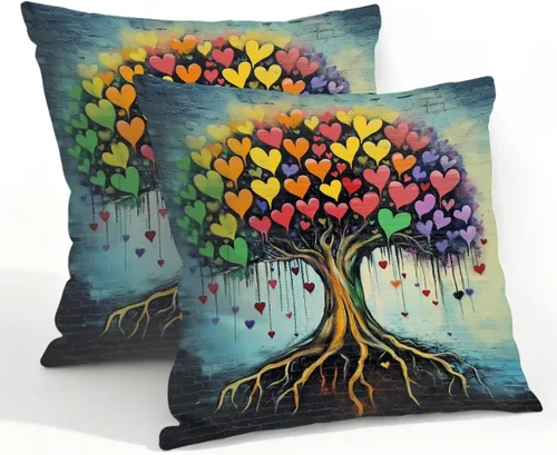Vista 51 de Juego de 2 fundas de almohada impermeables para exteriores, 16 x 16 pulgadas, fundas de almohada decorativas de patio para muebles de jardín, sofá