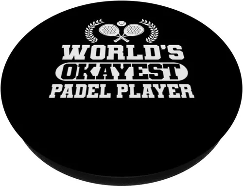 Vista 2 de Worlds Okayest Padel Racquet Paddle Player PopSockets Adhesive PopGrip
