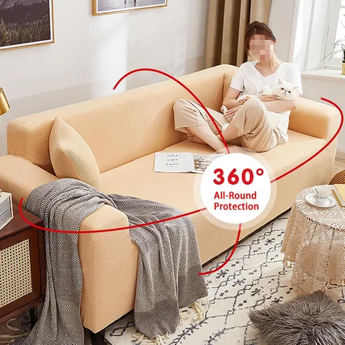 Vista 4 de Funda elástica para sofá, funda para sillón, funda completa, protector universal de muebles para perros, gatos, niños y mascotas