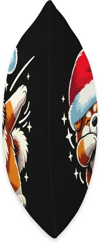 Vista 2 de Xmas Chow Chow Gifts Chow Dog Christmas Dab Pose Santa Hat Xmas Throw Pillow, 16x16, Multicolor