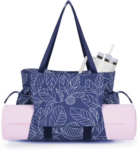 Vista 16 de sportsnew Bolsa para esterilla de yoga, bolsas de gimnasio para mujeres y hombres con bolsillo impermeable y gancho y bucle, almacenamiento