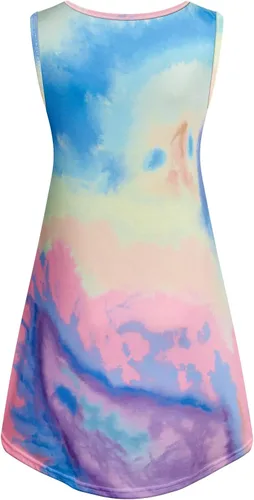 Vista 3 de Tanst Vestido sin mangas para mujer, estampado damasco, para verano, con bolsillos (S-3XL)