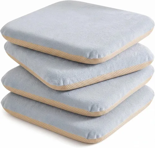 Vista 15 de Cojines cuadrados antideslizantes para silla, almohadillas de espuma Azul