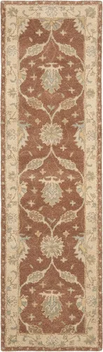 Vista 3 de SAFAVIEH Antiquity Collection AT315A - Alfombra de pasillo de lana oriental tradicional de primera calidad, 2 pies 3 pulgadas x 8 pies, marrón