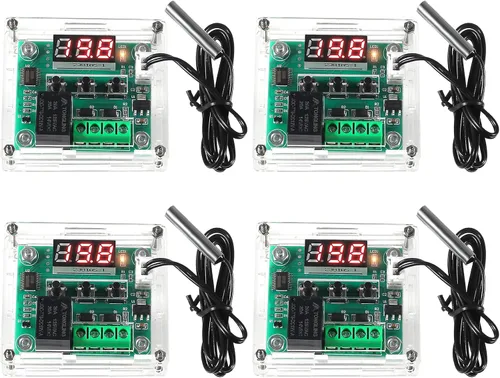 Vista 9 de 2 módulos controladores de temperatura W1209, pantalla LED, módulo de termostato digital con funda DC 12 V, interruptor electrónico digital