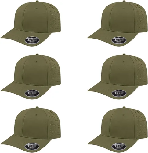 Vista 13 de Cap America i8533 Flexfit 110 Gorra Snapback Perforada de Rendimiento de Perfil Medio de 6 Paneles con Protección UV y Snapback Ajustable